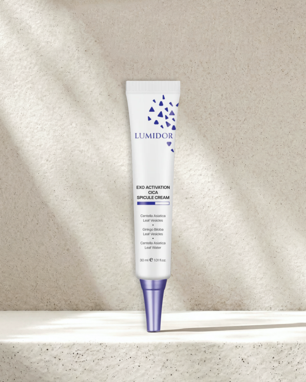 White Tube of Lumidor Exo Activation Cica Spicule Cream, Youth Skin RX Medspa, Tulsa Oklahoma