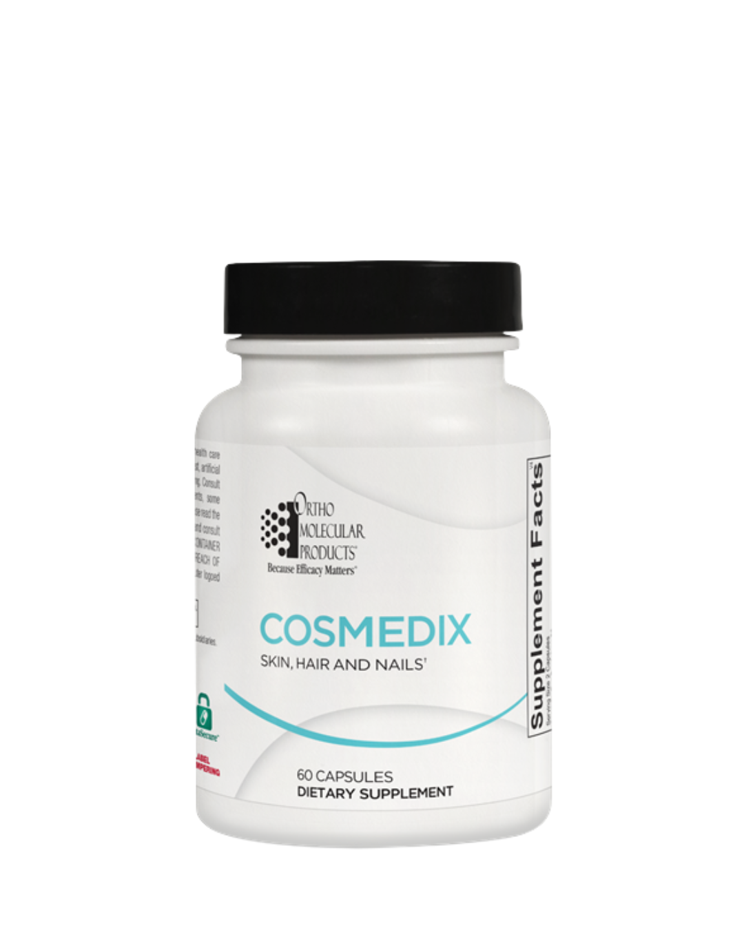 White Supplement Bottle of Ortho Molecular Cosmedix 60ct, Youth Skin RX, Medspa, Tulsa, Oklahoma